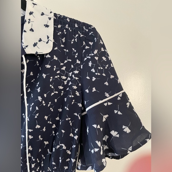 French Connection navy blue/white pattern dress - Picture 2 of 6